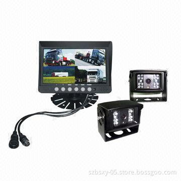 High Resolution Digital Quad Monitor with Waterproof Cameras for Car Reversing System
